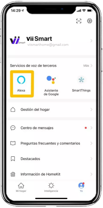 Paso 2 Conectar Alexa con Smart Life